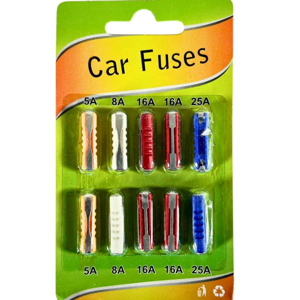 10x Car Torpedo Fuse Set – Classic Car Fuses 5A–25A